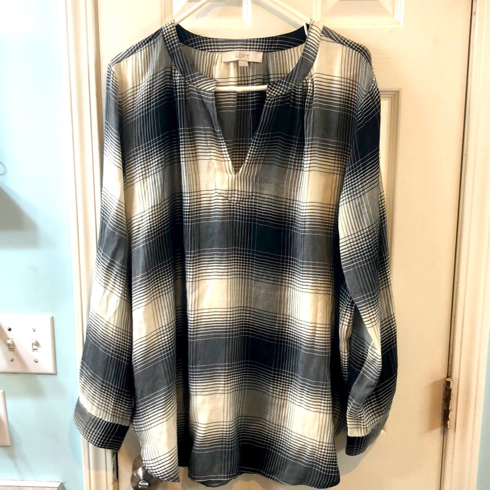 Loft. Black and white blouse.  Worn few times.